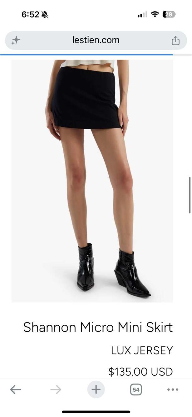 Les Tien Cotton-Modal Micro-Mini Skirt in Jet Black